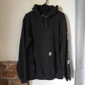 Carhartt Men’s Black Gray Sweatshirt Hoodie Size M